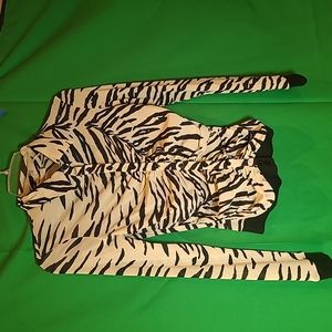 Vintage Kookai ruched zebra button down top like new